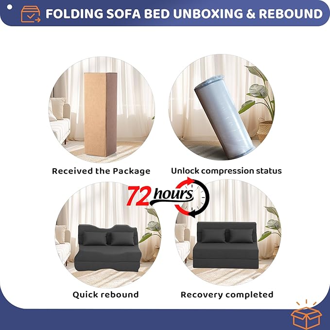Fvkind Folding Sofa Bed, Foldable Sleeper Chair