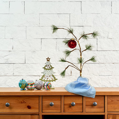 PRODUCTWORKS 24-Inch Peanuts Charlie Brown Musical Christmas Tree with Linus Blanket