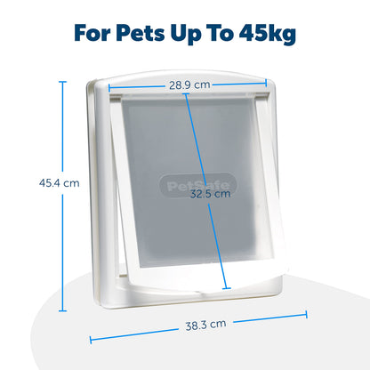 PetSafe Staywell, Convenient, Original 2 Way Pet Door, Fast Installation, Easy fitting, 2 Way Locking, Cat Flap for All Pets, Large - White
