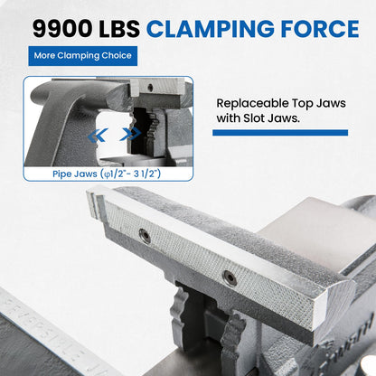 Forward CR60A 6.5 Inch Bench Vise and C-Clamp 3 Piece Set