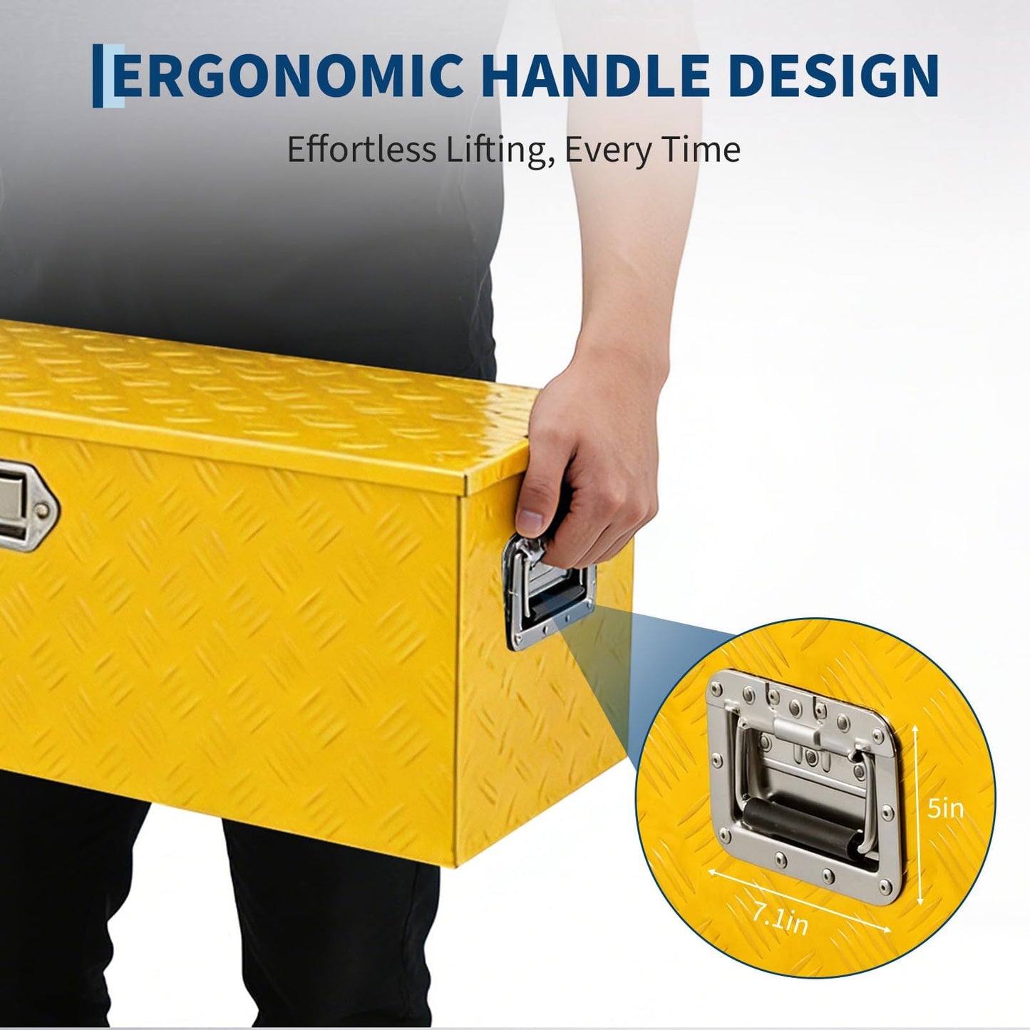 Heavy Duty Aluminum Truck Bed Tool Box 36'', Professional-Grade Storage Chest with Secure Lock, Gas Strut Lid, and Small Parts Organizer, Durable Heavy Duty Alu Tool Box for Pickup, RV, Trailer