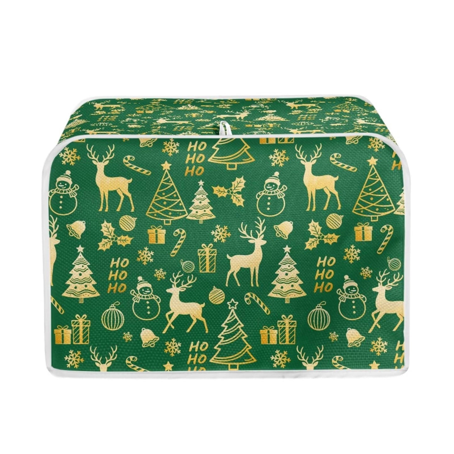 ASQVTIFE Christmas Toaster Covers 4 Slice Wide Slot for Home Christmas Kitchen Decor Green Toaster Oven Covers for Kitchen Counter Kitchen Bakeware Protector Foldable Accessories