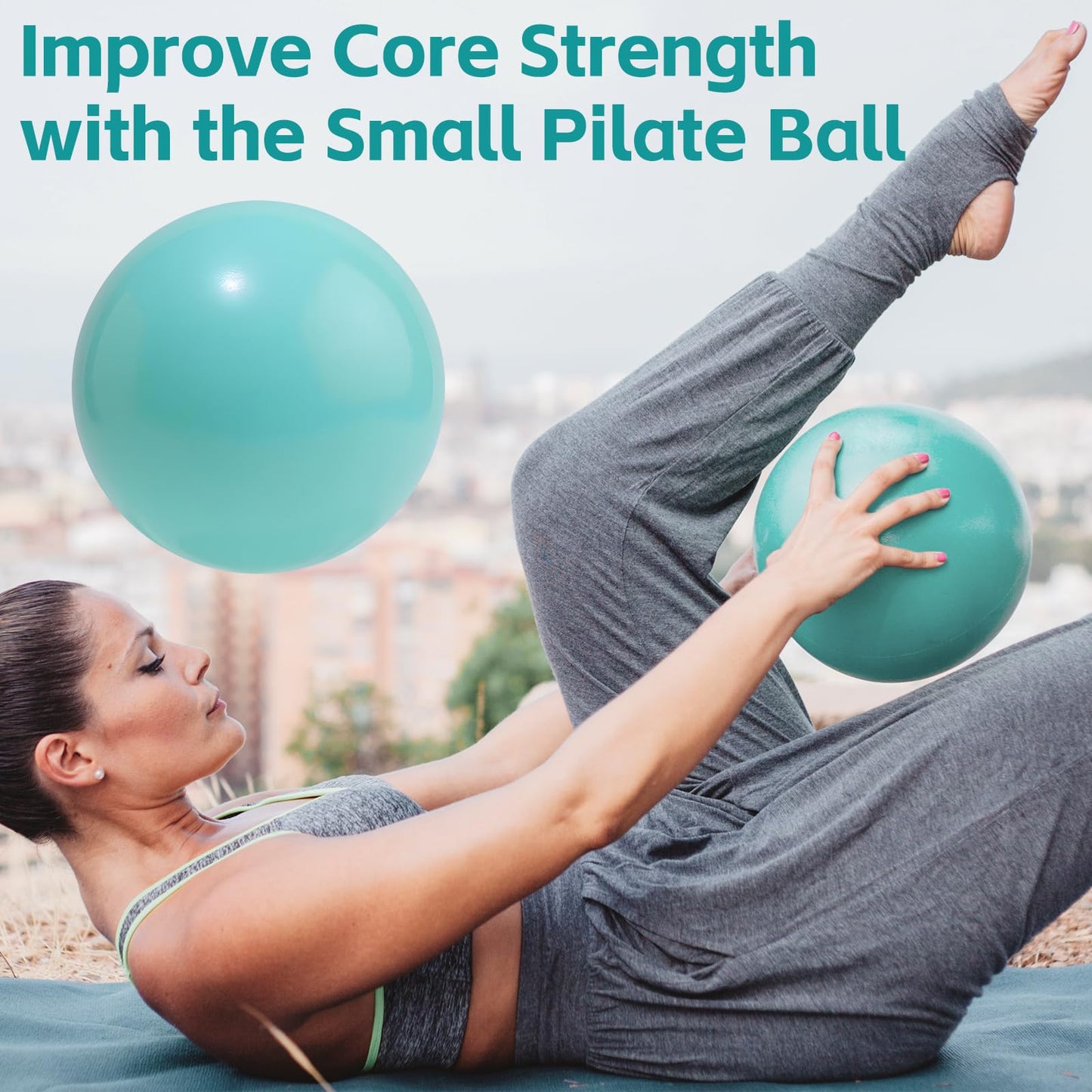 Small Pilates Ball 9 Inch Small Exercise Ball Mini Workout Yoga Balls for Gym Yoga, Core Training, Fitness, Workout, Stability, Improves Balance