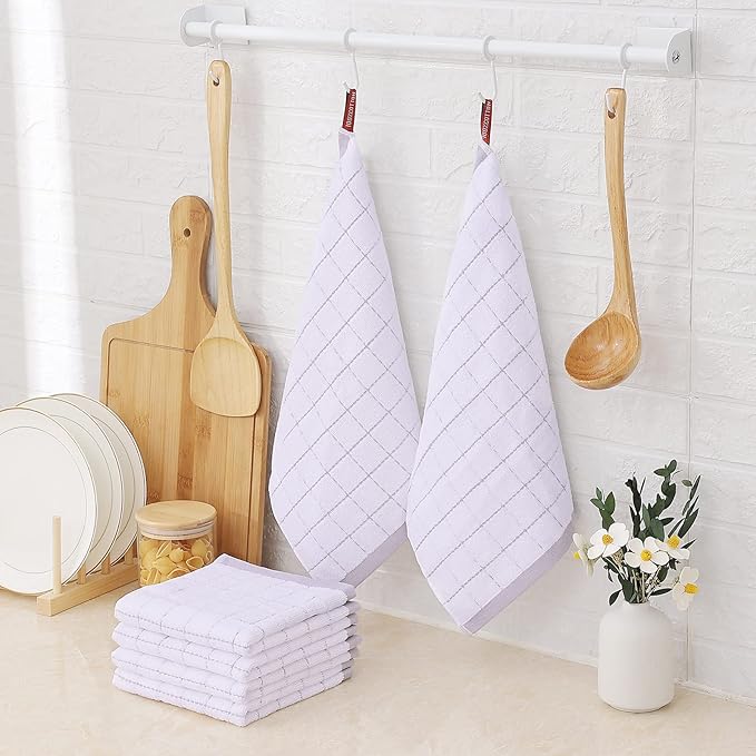 Homaxy 100% Cotton Terry Kitchen Dish Cloths, Ultra Soft and Absorbent Dish