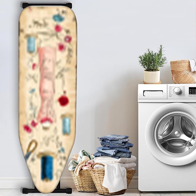 Nuxovilar Vintage Sewing and Floral Pattern Ironing Board Cover, This Cover