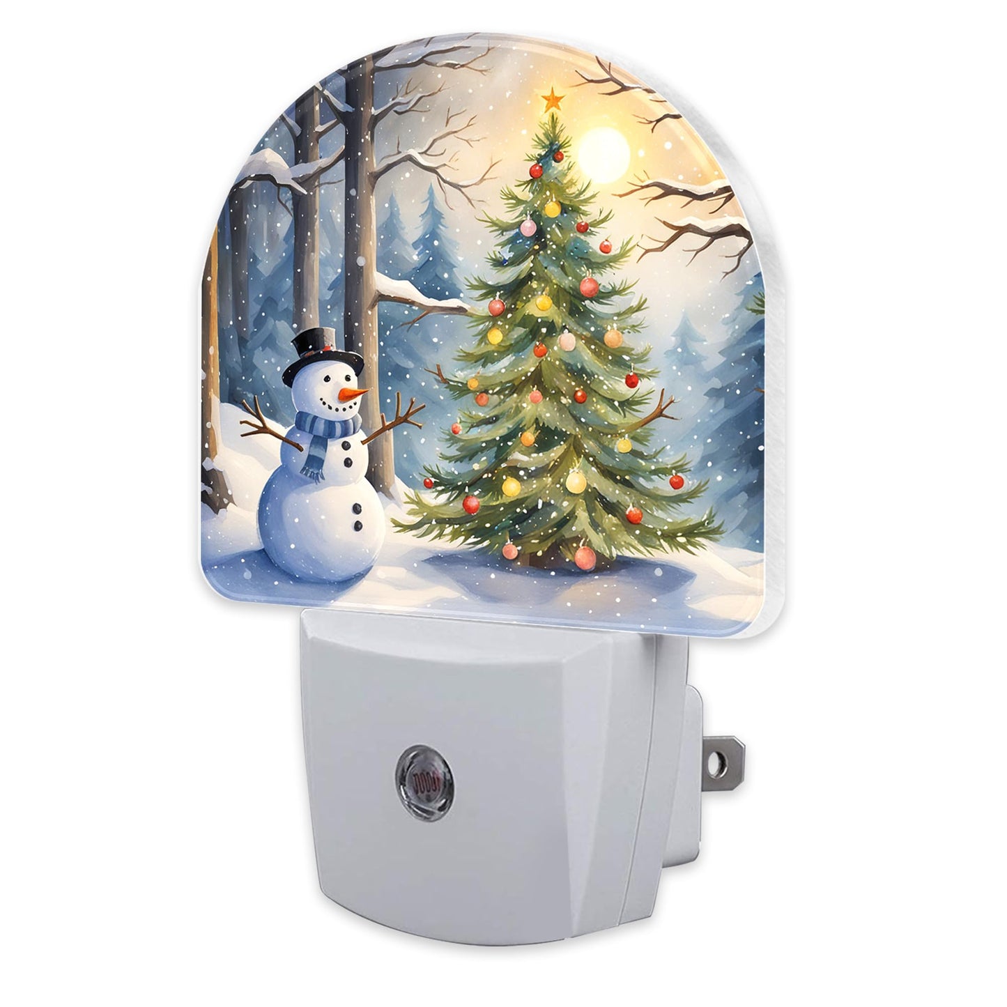 Christmas Tree With Snowman Night Light for Kids,Winter Holiday Snowman Night Light Plug in with Dusk to Dawn Sensor,0.5w Energy Saving Nightlight for Boys Girls Hallway Stairway Kitchen Bedroom