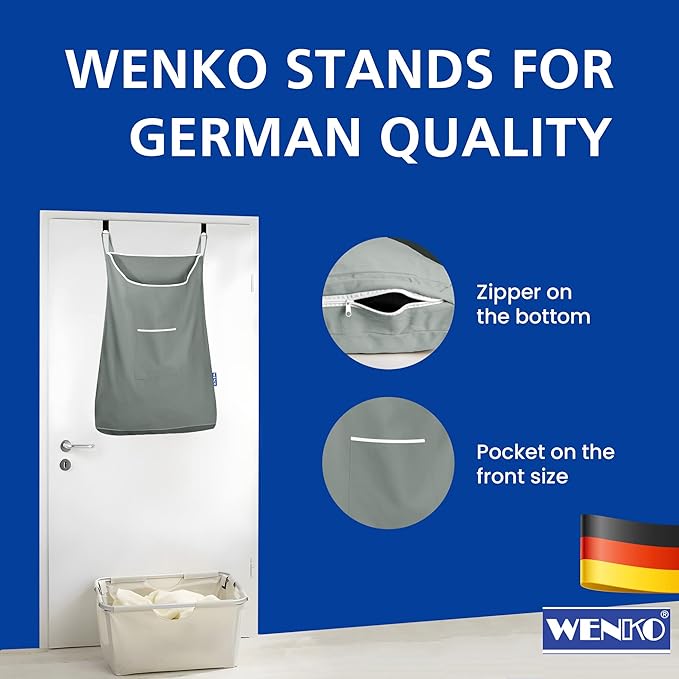 WENKO Laundry Hamper Bag Hanging, Over The Door Basket