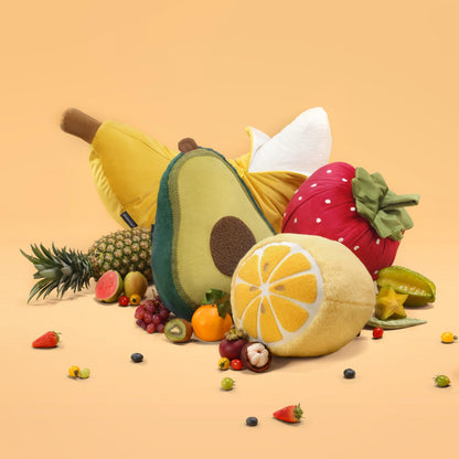 Phantoscope Papaya Shaped Throw Pillow, Fruit Themed Cushion for Couch, Bed and Chair, Pink, 10 x 15 inches