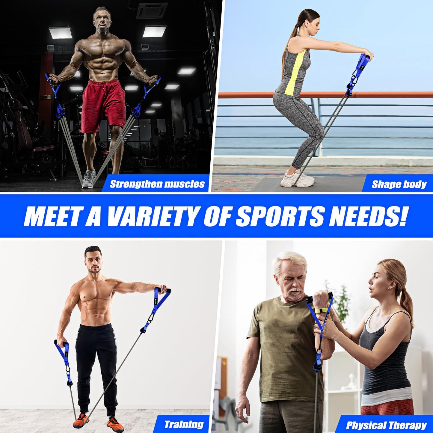 Heavy Resistance Bands for Working Out, 350lbs/450lbs Exercise Bands with Handles, Workout Bands Set for Men, Fitness Weight Bands for Muscle Strength Training, Stretching, Slim, Home Gym Equipment