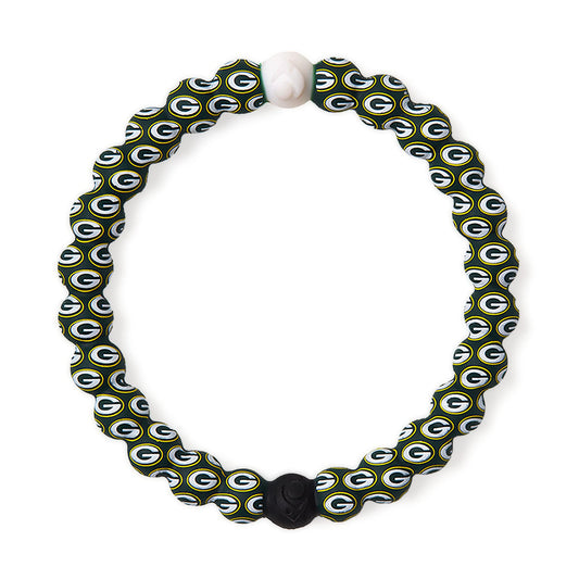 Lokai Silicone Beaded Bracelet for Men & Women, NFL Football Collection - Green Bay Packers, Green Logo, Medium - Silicone Jewelry Fashion Bracelet Slides-On for Comfortable Fit