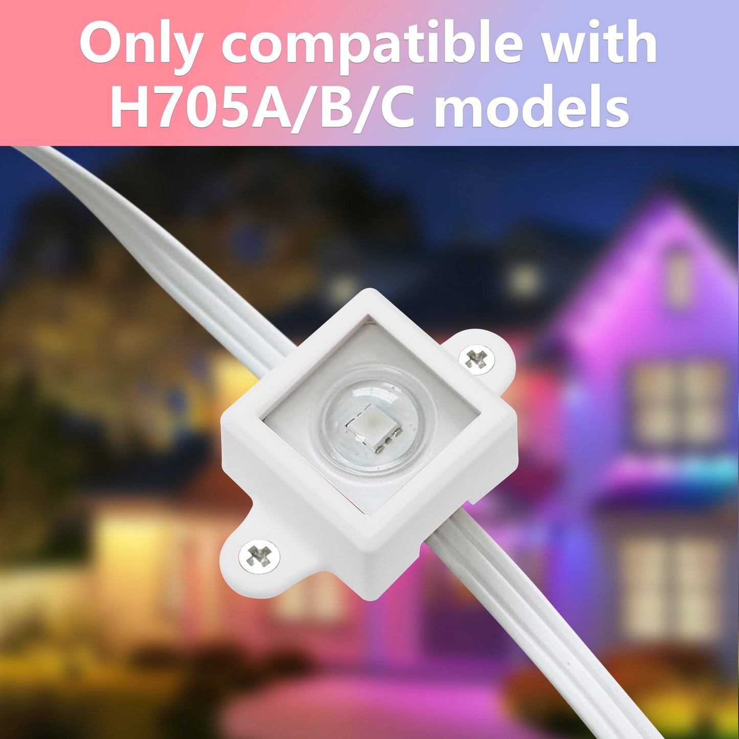 Shupakul 40 Pcs H705 LED Light Mounting Bracket Clip,Waterproof H705 LED Lights Mount Set with 80 Screws,Screw Mounting White Square Light Brackets for Outdoor Installation