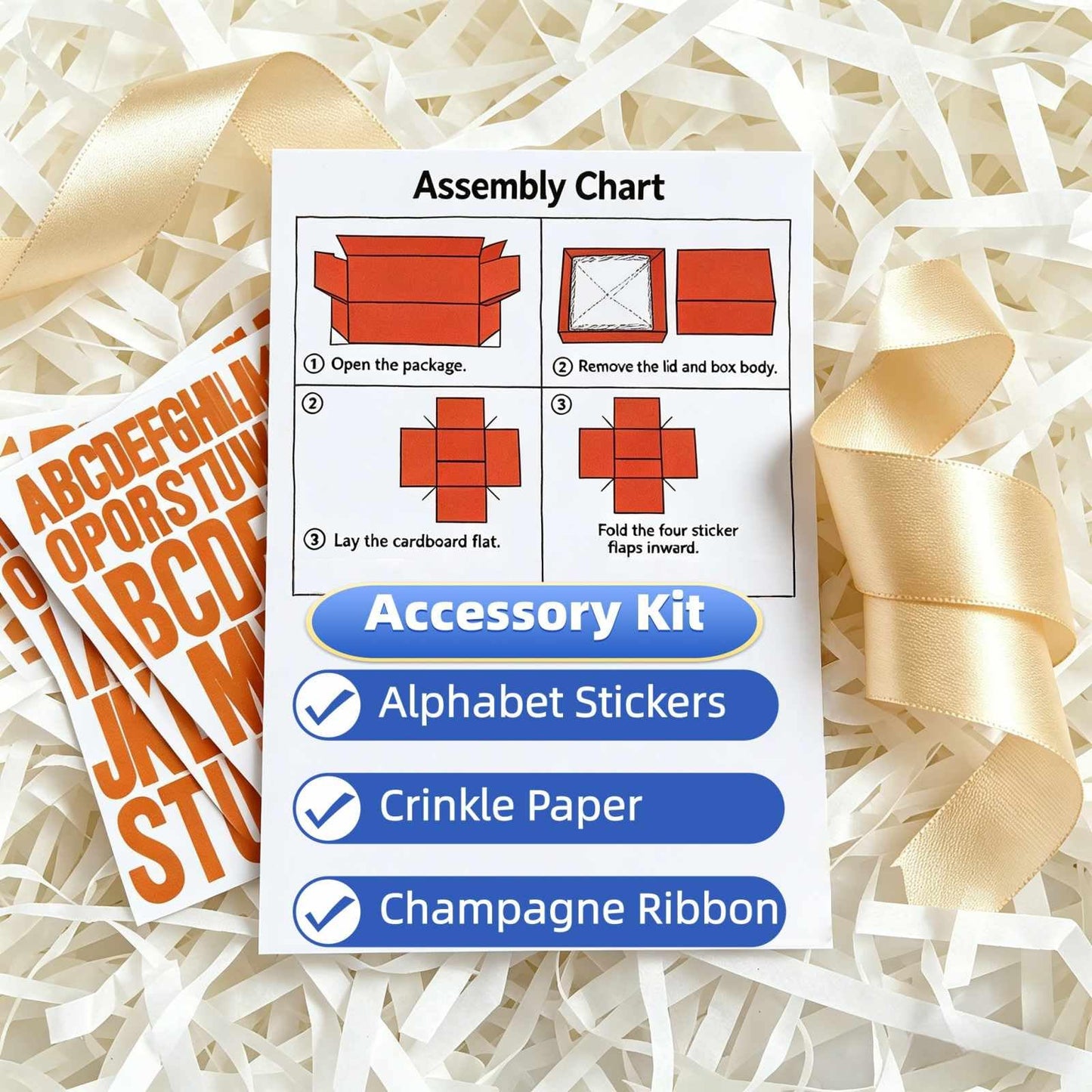 BoxSkivra Large Gift Box 16x12x8 Inches，White Gift Box with Lid for Christmas，Anniversary，Birthday，Luxury Boxes with Crinkle Paper，Ribbon，Alphabet Stickers