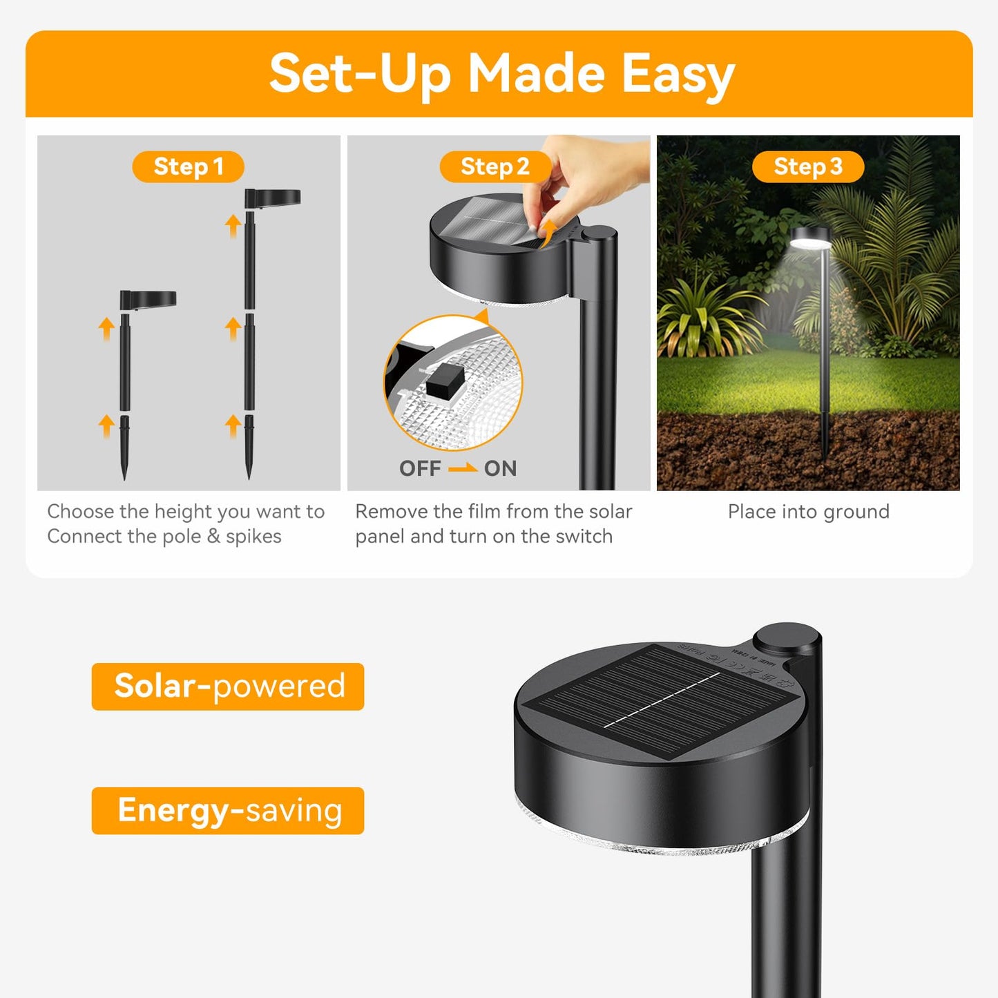 Ahaorigin 8 Pack Solar Pathway Lights Outdoor, 12 Brighter LEDs Solar Lights Outdoor Waterproof, Up to 12 Hrs Modern Path Light for Yard Garden Walkway Driveway Lawn, Cool White