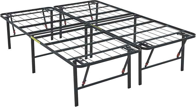 Amazon Basics Bed Frame with Storage, Foldable Metal Platform, Sturdy Steel