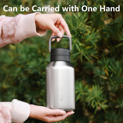 KEITH Titanium Vacuum Insulated Water Bottle, 30.43 fl oz (900 ml), Lightweight Large Capacity Double Walled Hot Travel Flask for Outdoor Camping (Ti3105)