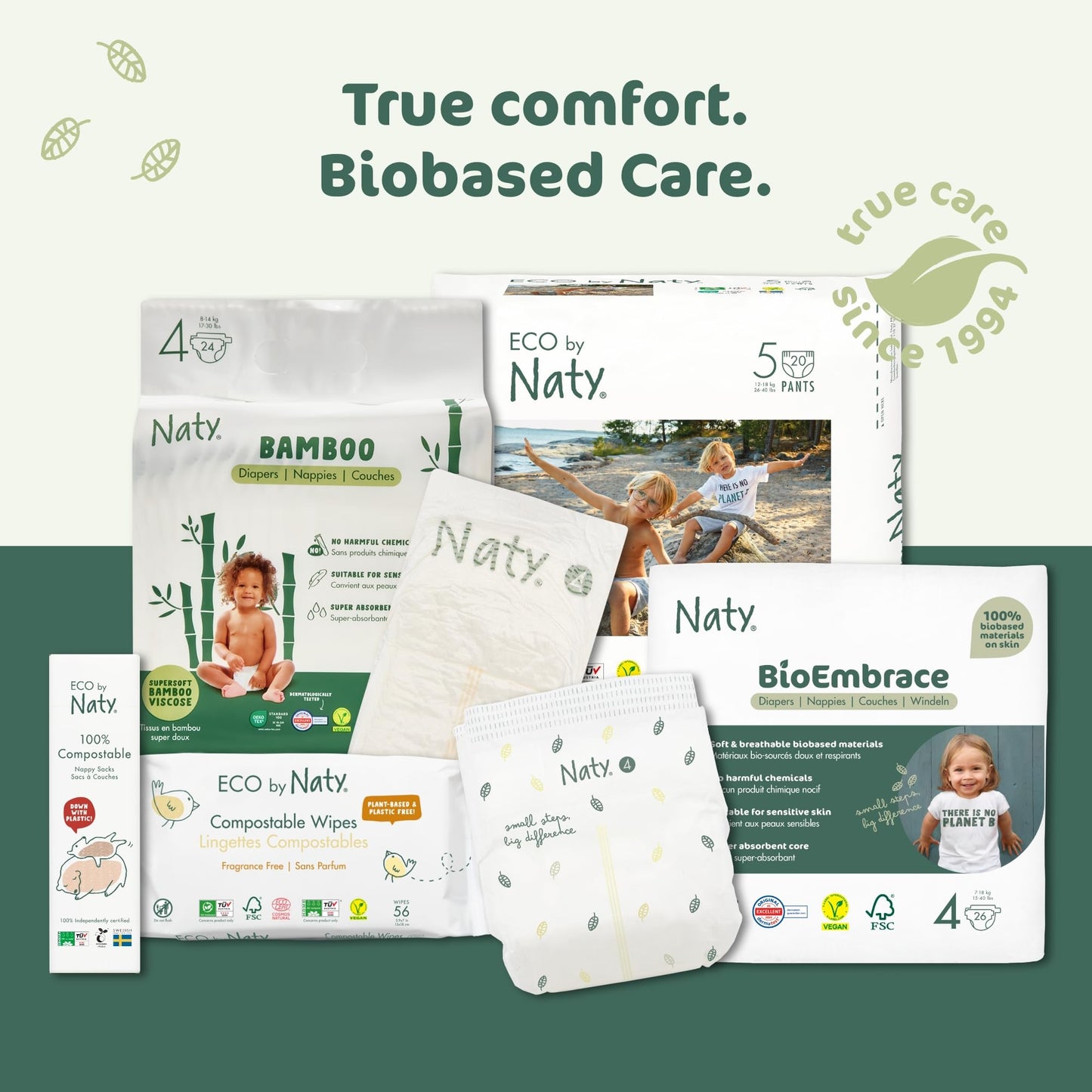 Naty Nappy Pants - Hypoallergenic and Chemical-Free Pull Ups, Highly Absorbent and Training Nappies for Boys and Girls (Size 5 – Pack of 4)