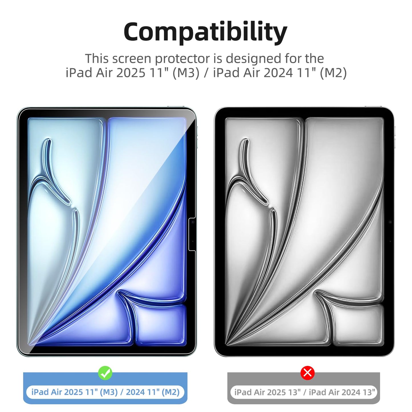NEW'C 2 Pack Designed for iPad (A16) 11th Generation 2025, iPad 10th Generation 10.9 inches 2022 Screen Protector Tempered Glass, Bubble Free, Ultra Resistant (Easy Installation Frame)