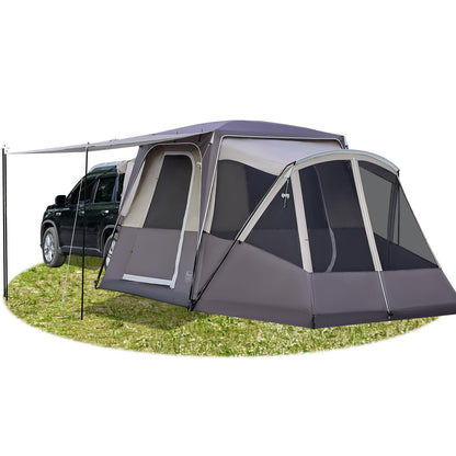 TIMBER RIDGE 5-9 Person SUV Tent with Screen Porch and Awning for Family Camping, Weather Resistant and Portable Van or Car Tent, Includes Rainfly and Storage Bag, 13' W X 10' L X 7.1' H, Tan