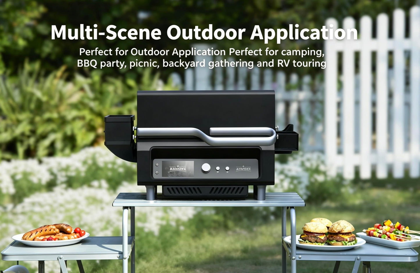 ASMOKE Foldable Grilling Table – Premium & Lightweight Aluminum Cooking Table for Camping, Outdoor BBQ Party and RV Touring - 88lbs Capacity, Comes with Carrying Bag
