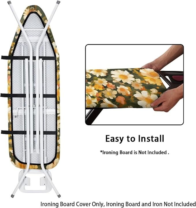 Painting Flower Ironing Board Pad and Cover Durable Thick Daisy Ironing Board