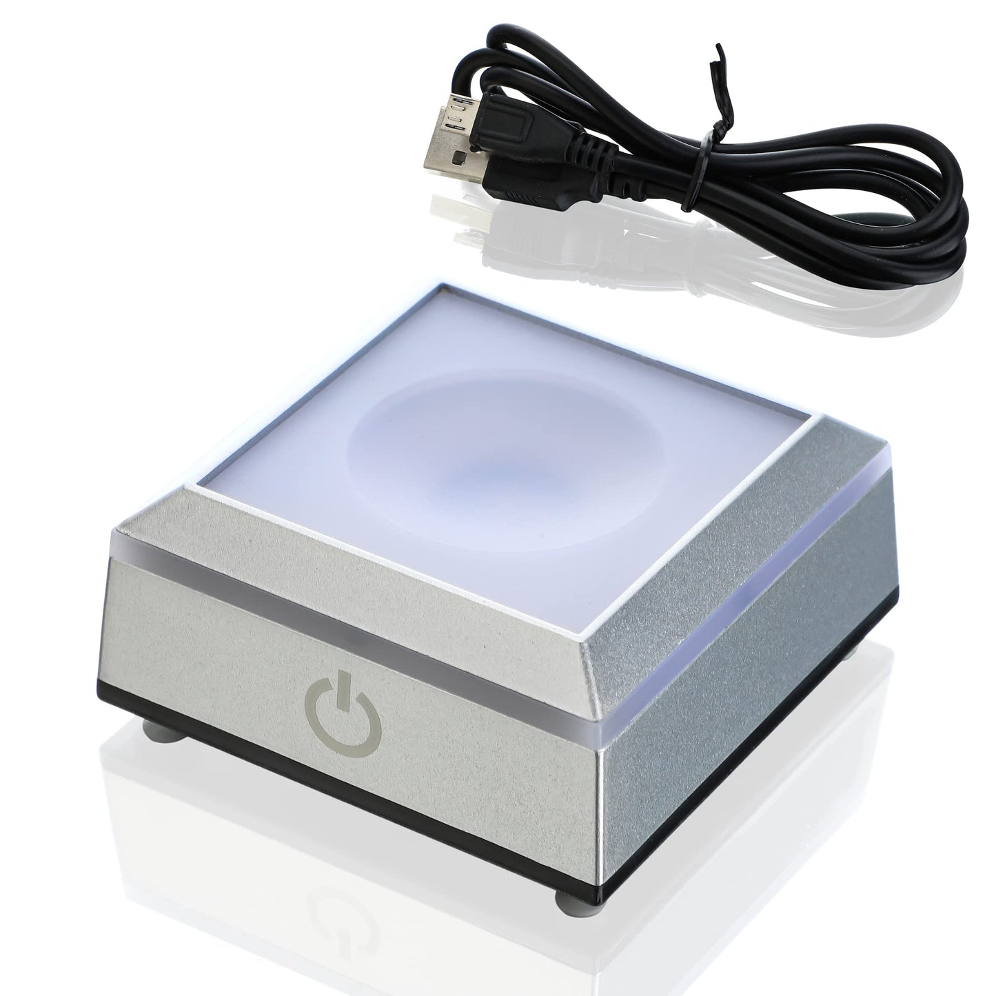 ZEERSHEE 60mm 3D Laser Engraved Crystal Ball and Multicolor LED Light Base