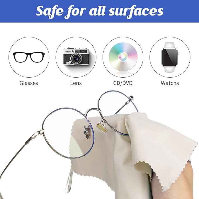 Leelosp 300 Pcs Glasses Cleaning Cloth Microfiber Glasses Wipes Assorted Colors