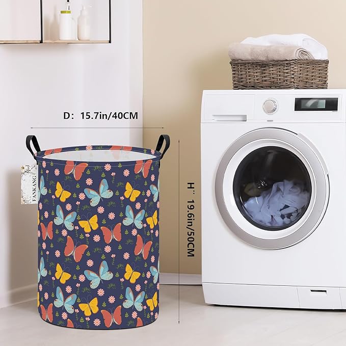 FANKANG Storage Basket, Nursery Hamper Canvas Laundry Basket Foldable