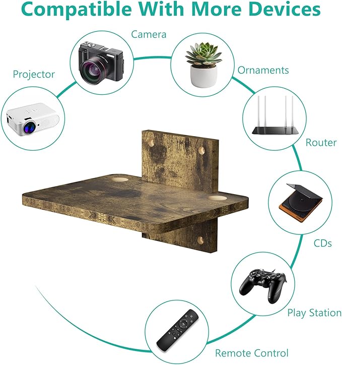 WALI Floating TV Shelf, 1 Tier Projector Shelf