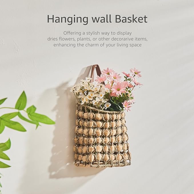 Wall Hanging Pocket Basket Portable Storage Basket Decorative Boho Mounted