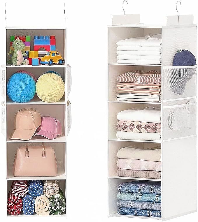 Extra Deep Hanging Closet Organizers and Storage, 5-Tier Closet Hanging