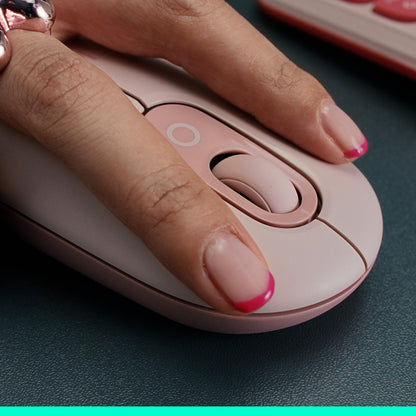 Logitech POP Mouse, Wireless Mouse with Customizable Emojis, SilentTouch Technology, Precision/Speed Scroll, Compact Design, Bluetooth, Multi-Device, OS Compatible - Heartbreaker Rose