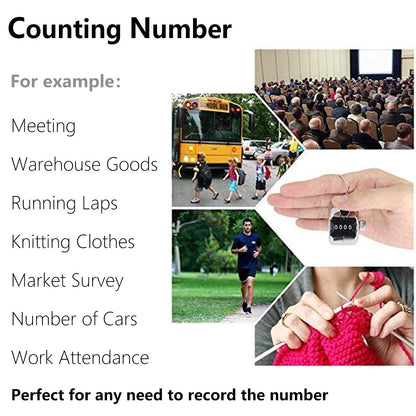 Amble 2 Pack Tally Clicker Counter, Metal Case Mechanical Clicker Digital Handheld Tally Counter with Nylon Lanyard