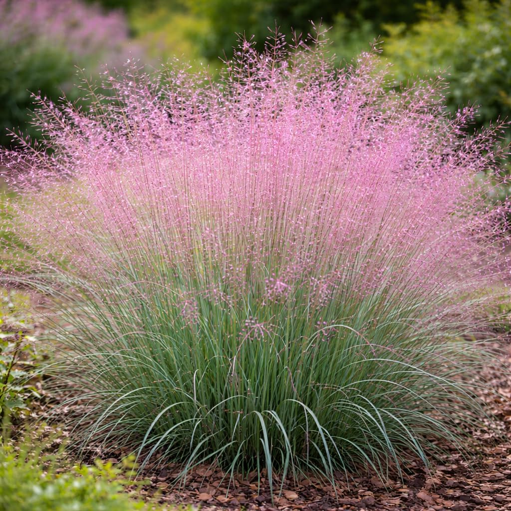 Purple Love Grass (Eragrostis spectabilis) Live Plant Plug – Native Ornamental Grass – Airy Pink-Purple Blooms – Drought Tolerant Perennial for Full Sun (1)