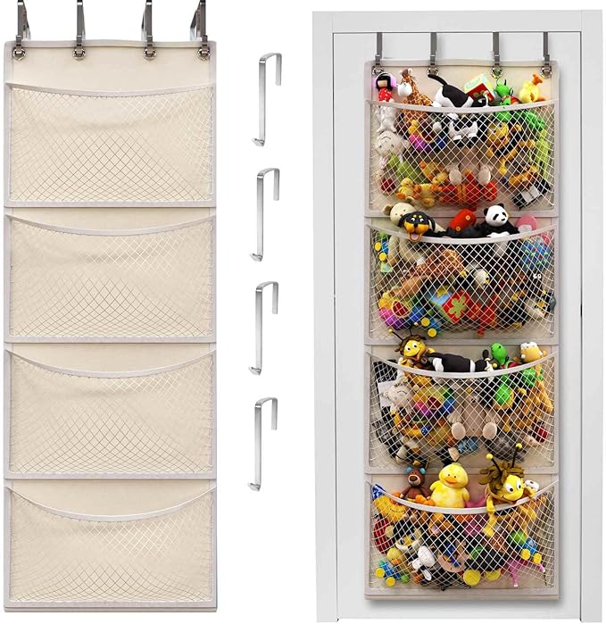Honeyera The Original Storage for Stuffed Animals, Over Door Organizer for