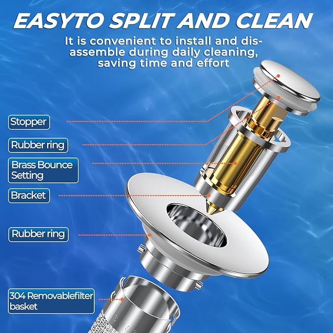 Sink Stopper Hair Catcher, Pop-up Sink Drain Strainer