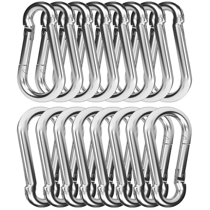 GAGBC 30PCS Heavy Duty Spring Snap Hook Carabiners Bulk, 3" M8 5/16" Galvanized Steel Quick Link Clip, 500LB Capacity for Outdoor, Gym, Hammock, Swing, Trailer Chain (30, 3 inch)