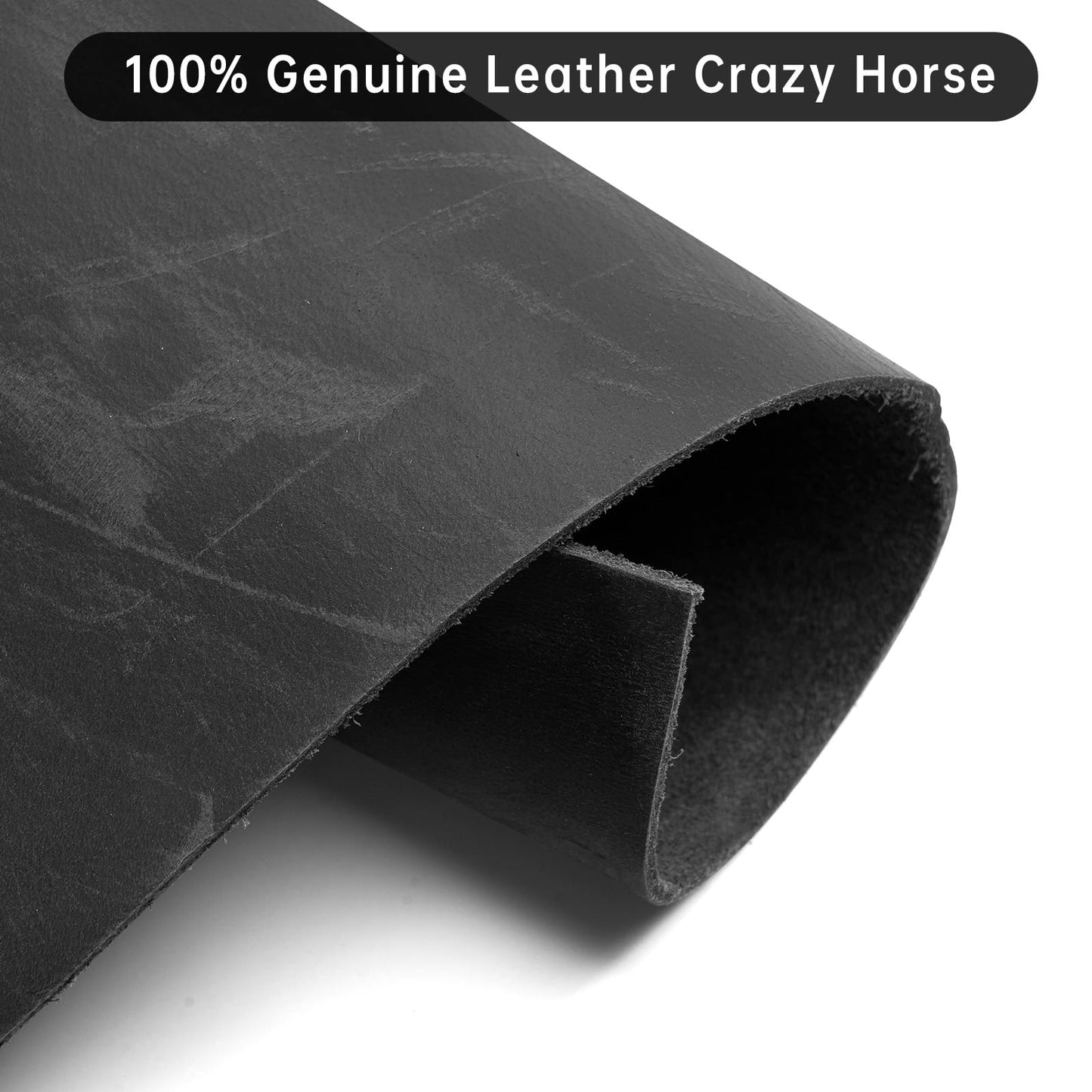 Real Leather Mens Bifold Wallet RFID Blocking Slim Minimalist Front Pocket - Thin & Stylish with ID Window in Gift Box (Crazy Horse, Black)
