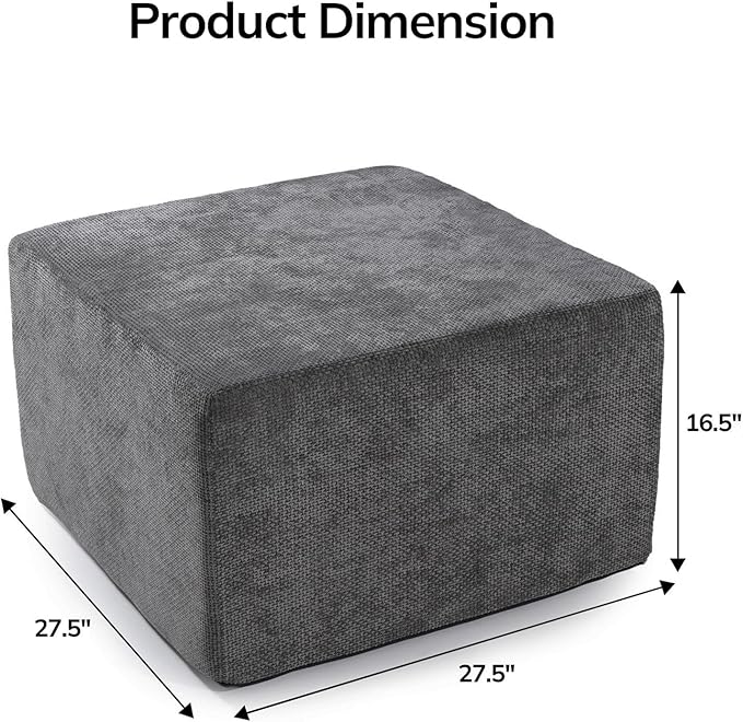 MONVANE Ottoman for Modular Sectional Cloud Couch, Chenille Deep Seat Boneless