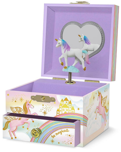 Musical Unicorn Jewellery Box for Girls - Kids Dancing Unicorn Music Box with Mirror, Unicorn Gifts for Little Girls, Jewellery Boxes, Childrens Birthday Gift, Ages 3-10