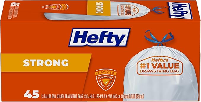 Hefty Strong Tall Kitchen Trash Bags, 13 Gallon