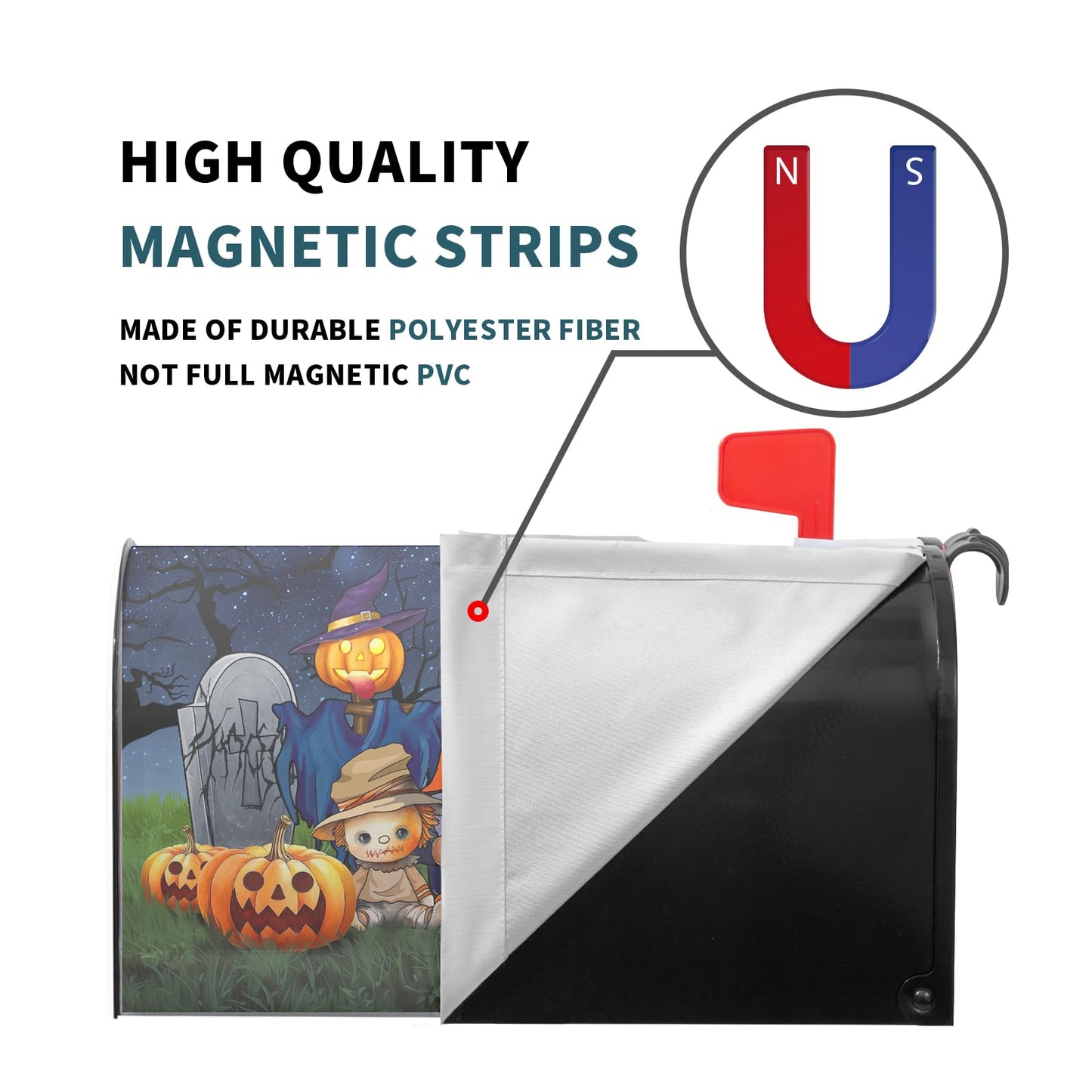 Happy Halloween Gnome Magnetic Mailbox Cover - Large Size 25.5x21 Inch Fall Holiday Wraps for Home Garden Yard Outdoor Decor