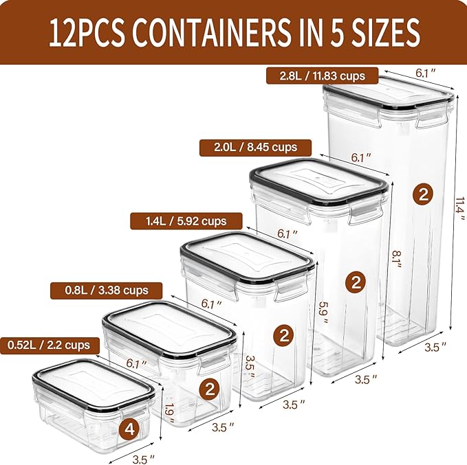 PRAKI Airtight Food Storage Containers