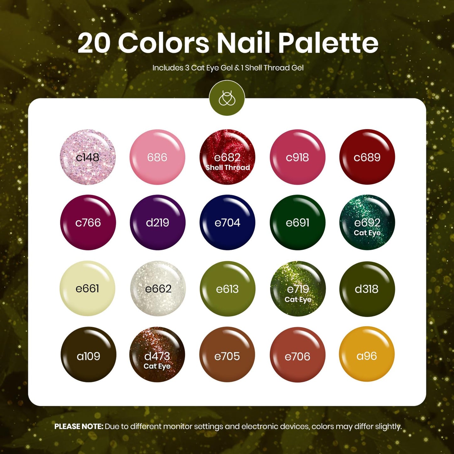 beetles Gel Polish 44pcs Fall Gel Nail Polish Set 36 Colors Brown Burgundy Red Blue Purple Orange Green Black Nude White with Base Top Coat UV LED Needed Salon DIY at Home Gift for Women Colorful Muse