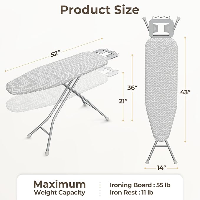 Yaheetech Foldable Ironing Board, Heavy Duty Iron Board