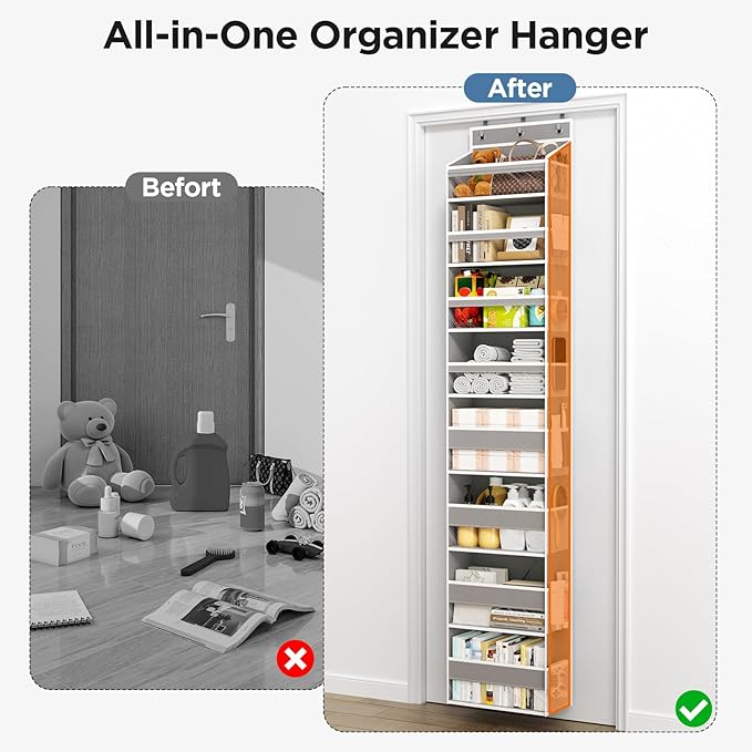 Over The Door Organizer, 8 Shelf Door Hanging Organizers