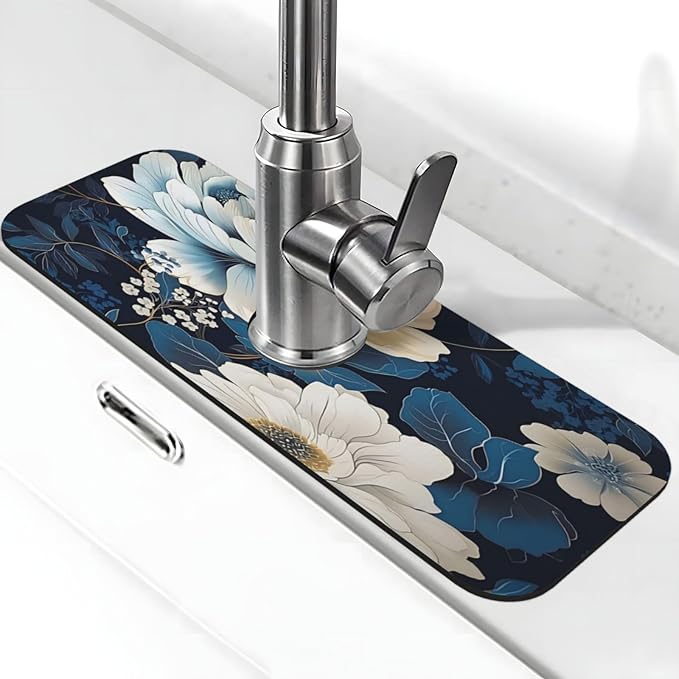Unique Flower Pattern Kitchen sink faucet pad, strong water absorption