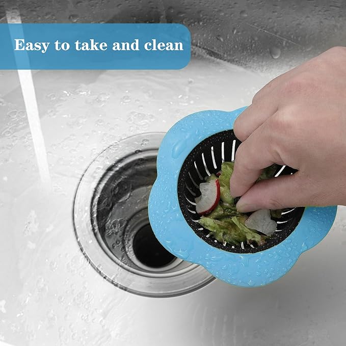 2 Pcs Kitchen Sink Strainer, Upgraded Silicone Sink Drain Strainer