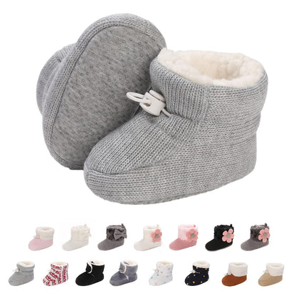 outfit spring Baby Winter Warm Fleece Bootie, Newborn Non-Slip Soft Sole Winter Shoes Sock Shoes Cute Adjustable Crawling Shoes Prewalker Boots for Girls Boys Toddler 0-18 Months Gray 6-12 Months