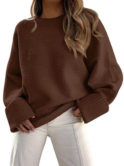 LILLUSORY Women's Oversized Sweaters Fuzzy Chunky Warm Pullover Sweater