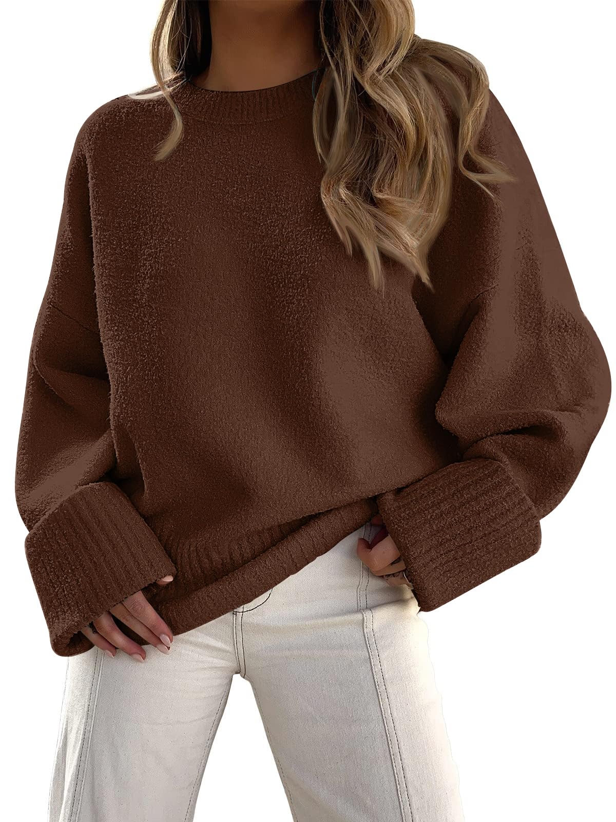 LILLUSORY Women's Oversized Sweaters Fuzzy Chunky Warm Pullover Sweater